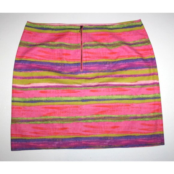 ANN TAYLOR Women's Cotton Striped Skirt Size 14 - Picture 2 of 3